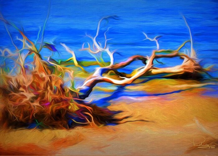 Driftwood Greeting Card featuring the digital art Driftwood by Ludwig Keck