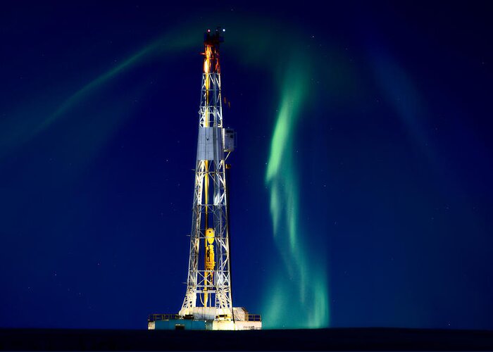 Platform Greeting Card featuring the photograph Drilling Rig Potash Mine Canada by Mark Duffy