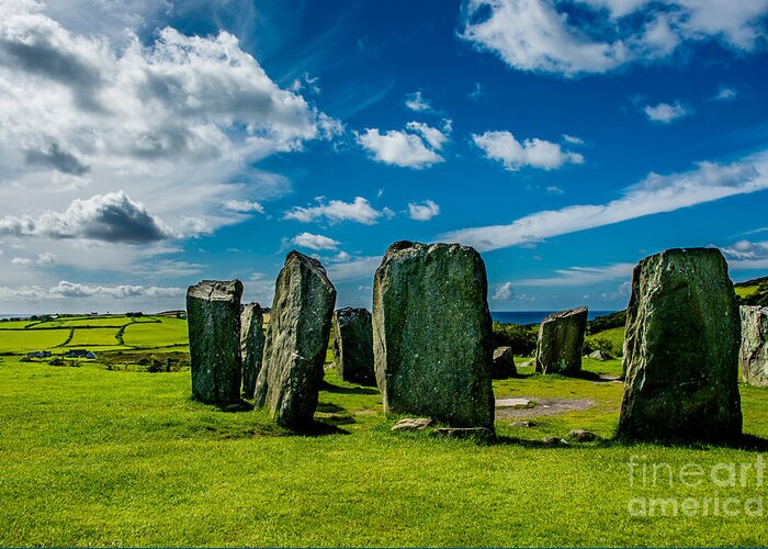 Ireland Greeting Card featuring the photograph Drombeg Stone Circle at the Coast of Ireland by Andreas Berthold