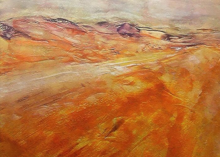 Abstract Landscape Greeting Card featuring the painting Drought by Dragica Micki Fortuna