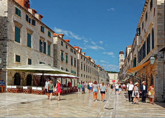 Placa Greeting Card featuring the photograph Dubrovnik Main Street by Sally Weigand
