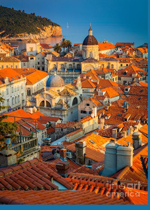 Adriatic Greeting Card featuring the photograph Dubrovnik Sunset by Inge Johnsson