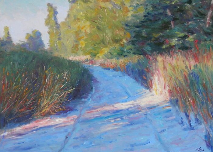 Impressionist Greeting Card featuring the painting Dune Buggy Path by Michael Camp