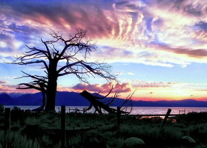 Lake Tahoe Greeting Card featuring the photograph Dusk Over Lake Tahoe by Kirsten Giving