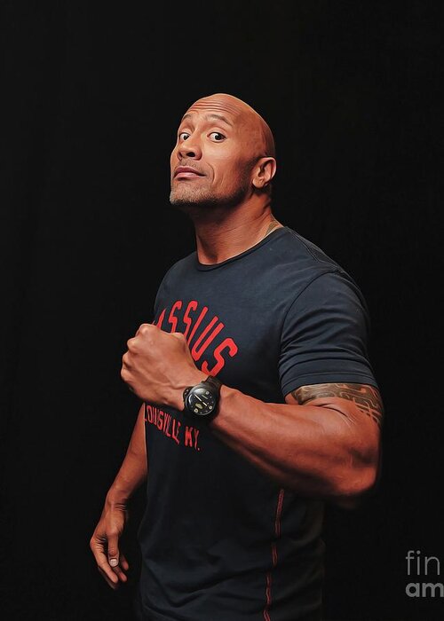Dwayne Johnson Greeting Card featuring the painting Dwayne Johnson by Twinkle Mehta