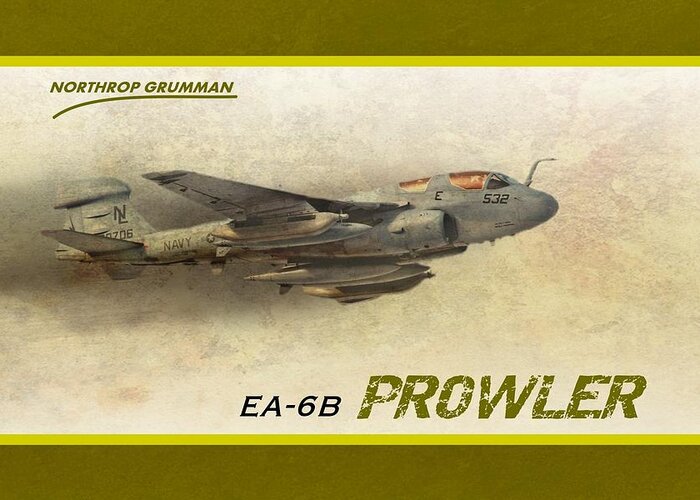 Northrop Grumman Greeting Card featuring the digital art Ea-6b Prowler by John Wills