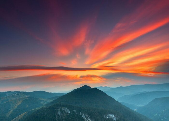 Mountain Greeting Card featuring the photograph Eagle Eye by Evgeni Dinev