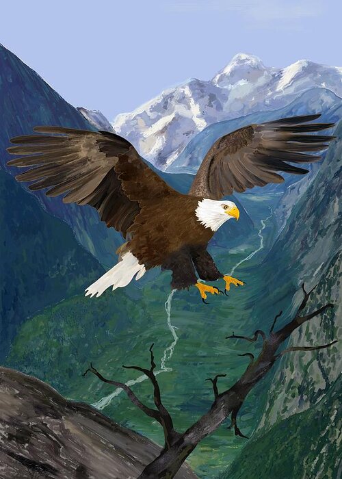 Victor Shelley Greeting Card featuring the painting Eagle by Victor Shelley