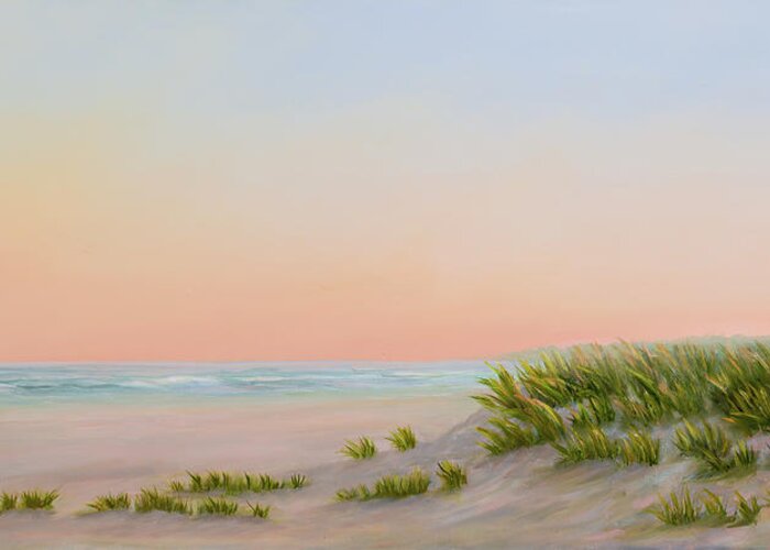 Sunrise At Beach Greeting Card featuring the painting Early Beach Morning by Audrey McLeod
