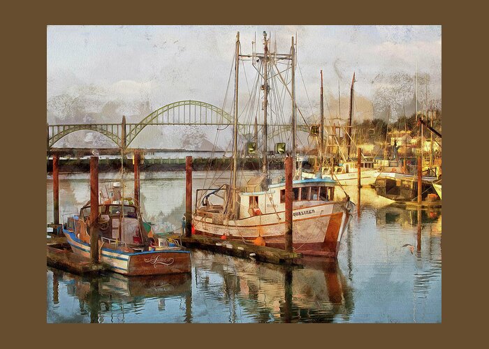 Nautical Art Greeting Card featuring the photograph Early Light On Yaquina Bay by Thom Zehrfeld