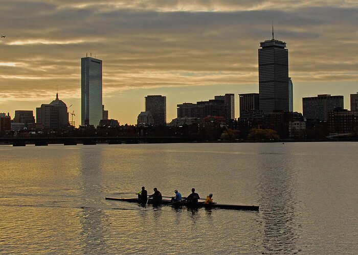 Boston Greeting Card featuring the photograph Early Morning on the Charles River by Ken Stampfer
