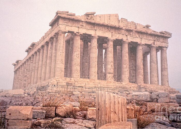Acropolis Greeting Card featuring the photograph Early Morning Parthenon by Nigel Fletcher-Jones