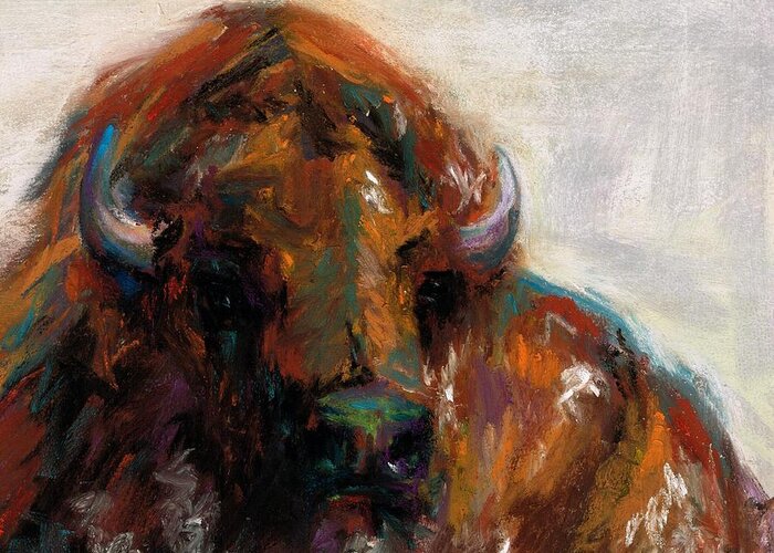 Buffalo Greeting Card featuring the painting Early Morning Sunrise by Frances Marino