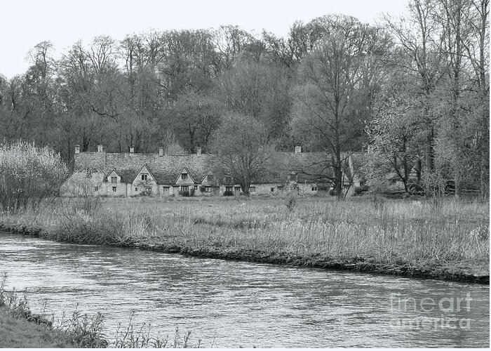 Arlington Row Greeting Card featuring the photograph Early Spring in England Black and White by Jasna Buncic