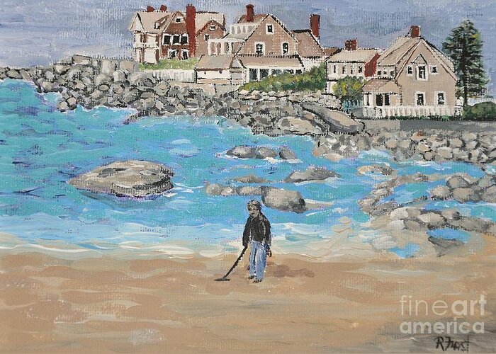 East Coast Greeting Card featuring the painting East Coast USA by Reb Frost