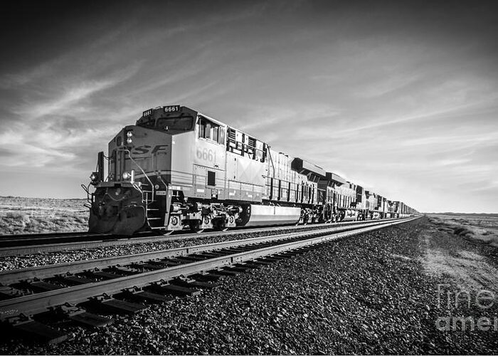 Bnsf Greeting Card featuring the photograph Eastbound in Arizona by Rob Hawkins