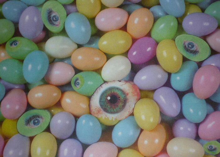 Eggs Greeting Card featuring the mixed media Easter Eyes by Douglas Fromm