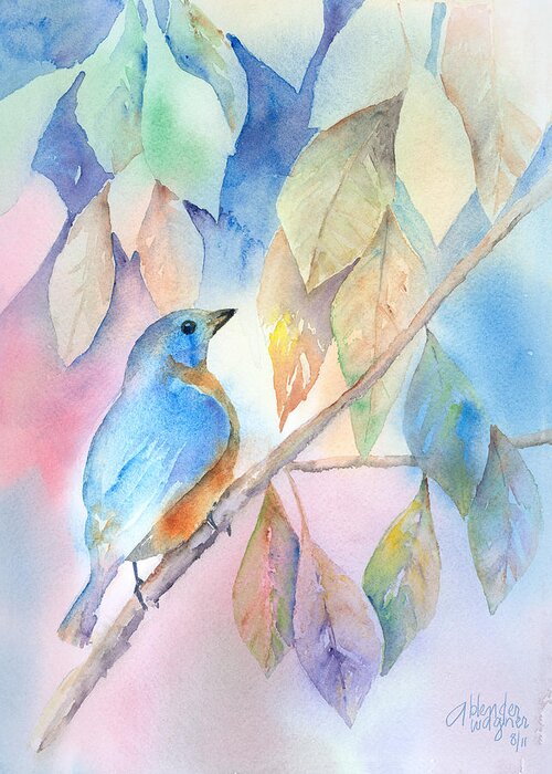 Bird Greeting Card featuring the painting Eastern Bluebird by Arline Wagner