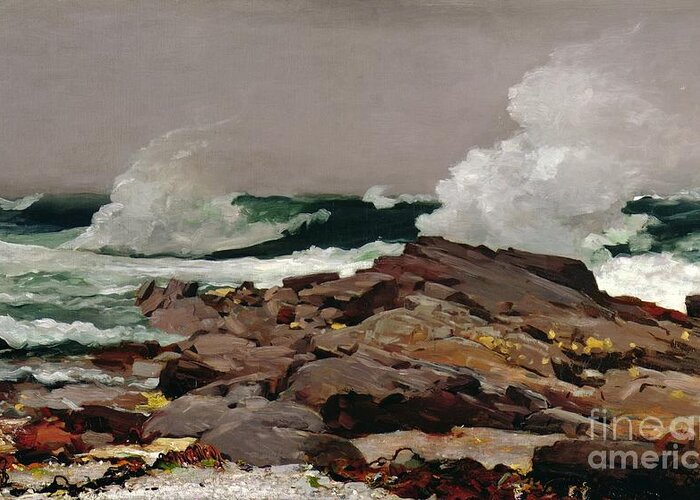Winslow Homer Greeting Card featuring the painting Eastern Point by Winslow Homer