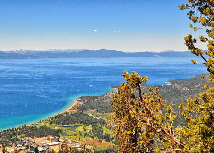 Lake Tahoe Greeting Card featuring the photograph Edgewood Golf Course and Lake Tahoe - South Lake Tahoe - California by Bruce Friedman