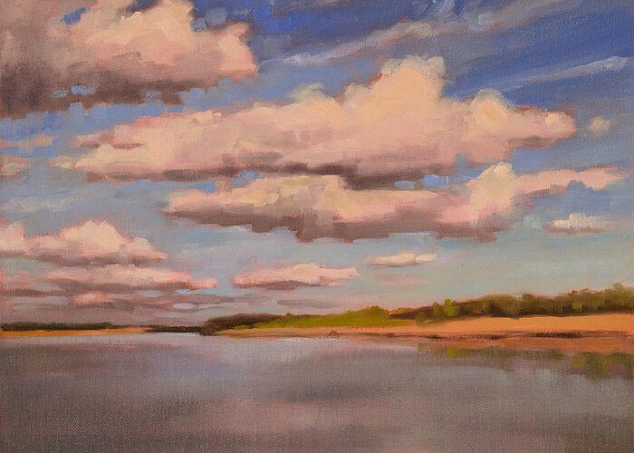 Edisto Greeting Card featuring the painting Edisto Clouds by Todd Baxter
