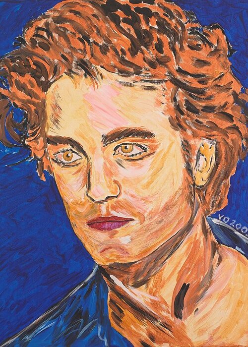 Edward Greeting Card featuring the painting Edward Cullen by Valerie Ornstein