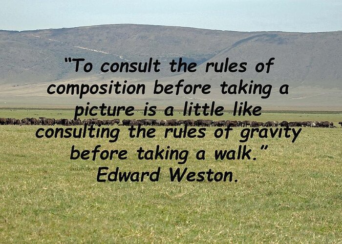 Edward Weston Greeting Card featuring the photograph Edward Weston Quote by Tony Murtagh