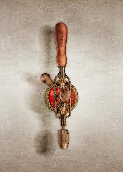 Antique Greeting Card featuring the photograph Egg Beater Hand Drill by YoPedro