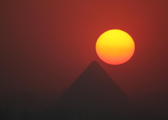 Pyramid Greeting Card featuring the photograph Egyptian Sunset by Donna Corless