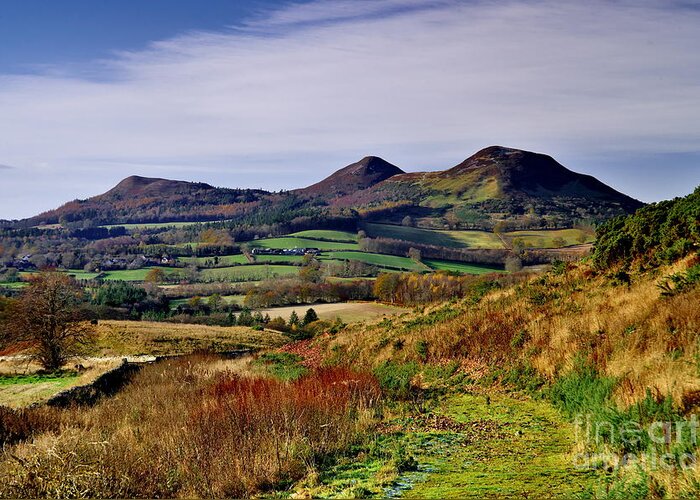 Scotland Greeting Card featuring the photograph Eildon Hills Borders Scotland by Martyn Arnold