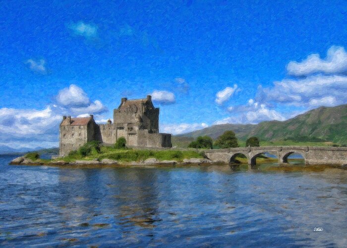 Eilean Donan Castle Greeting Card featuring the painting Eilean Donan Castle - SCT671252 by Dean Wittle