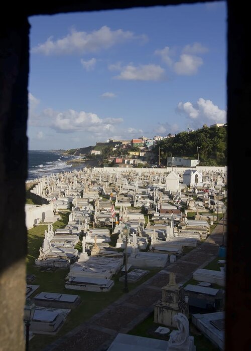 El Morro Greeting Card featuring the photograph El Morro Cemetery framed by Sven Brogren