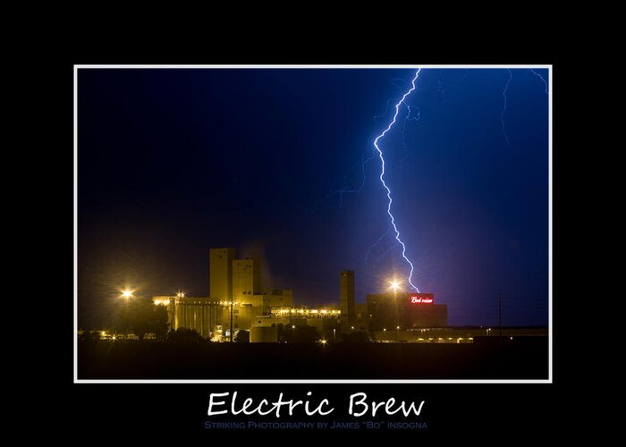 Budweiser Greeting Card featuring the photograph Electric Brew Poster by James BO Insogna