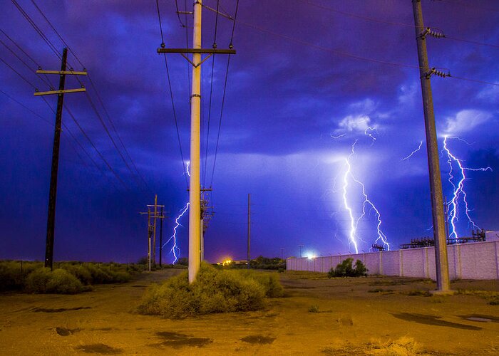 Lightning Greeting Card featuring the photograph Electricity Alley by Kyle Field
