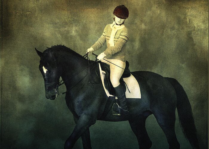 Horse Greeting Card featuring the photograph Elegant Horse Rider by Dimitar Hristov