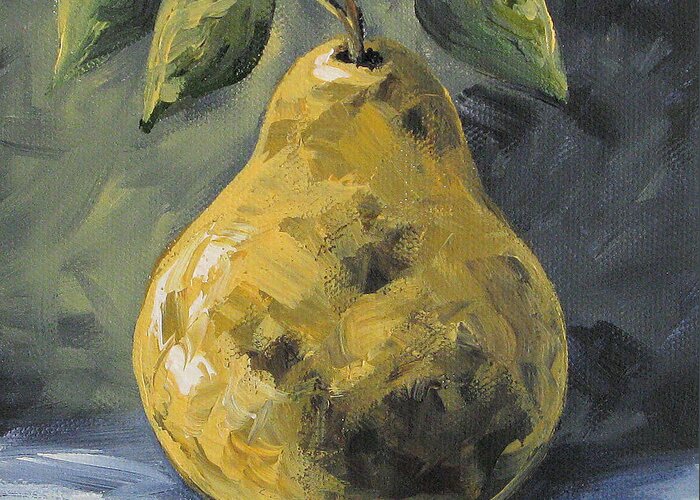 Pear Greeting Card featuring the painting Elegant Pear by Torrie Smiley