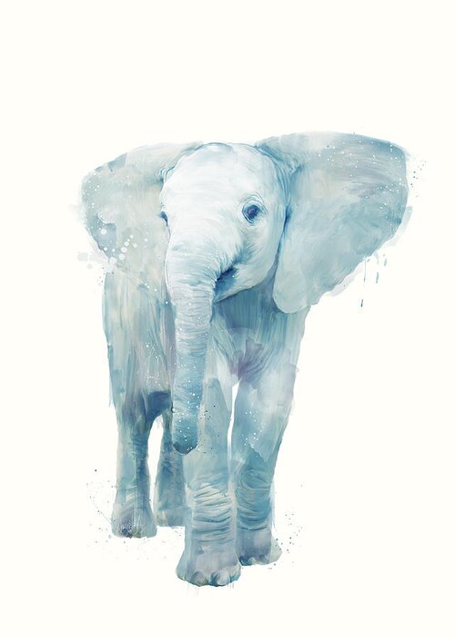 Elephant Greeting Card featuring the painting Elephant by Amy Hamilton