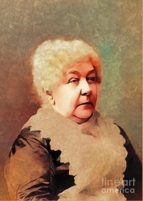 Elizabeth Greeting Card featuring the painting Elizabeth Cady Stanton, Suffragette by Esoterica Art Agency