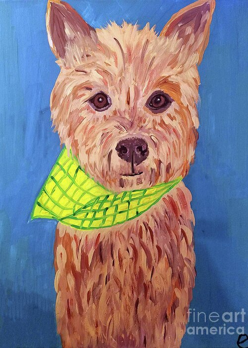Dog Greeting Card featuring the painting Ellis Date With Paint Mar 19 by Ania M Milo