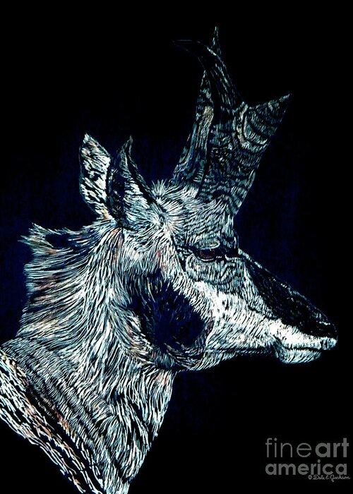 Wildlife Greeting Card featuring the mixed media Elusive Visions Antelope Buck by Dale Jackson