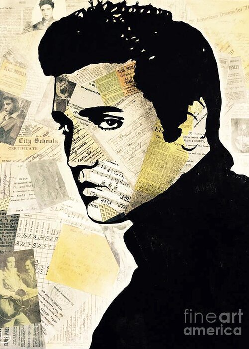 Elvis Presley Greeting Card featuring the painting ELVIS PRESLEY Love Song by Kathleen Artist PRO