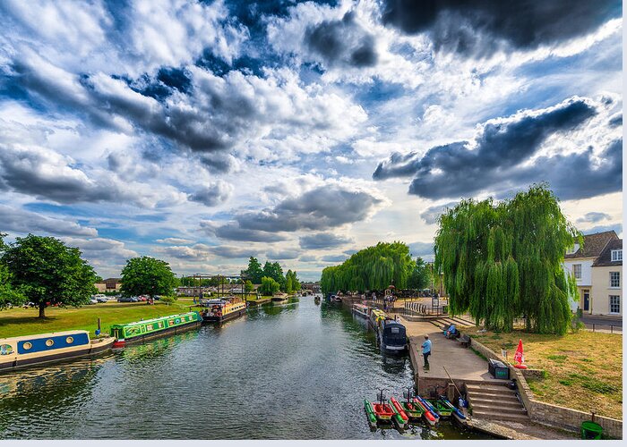 Blue Sky Greeting Card featuring the photograph Ely Riverside by James Billings