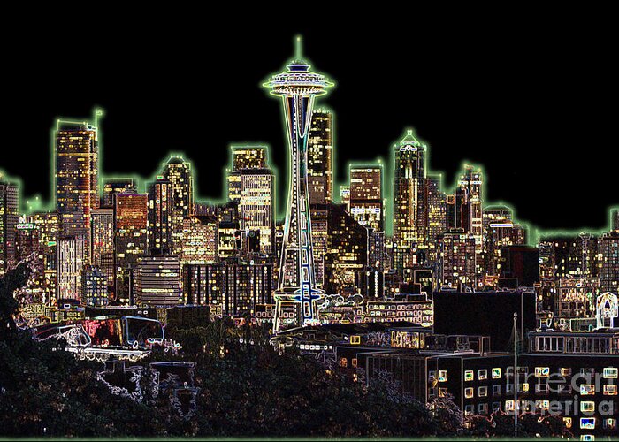 Colorful Greeting Card featuring the photograph Emerald City by Larry Keahey