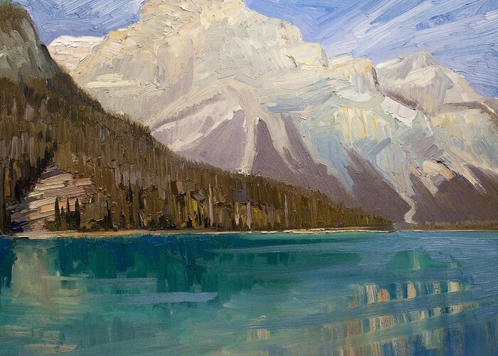 Canadian Greeting Card featuring the painting Emerald Lake Canada by Gregg Caudell