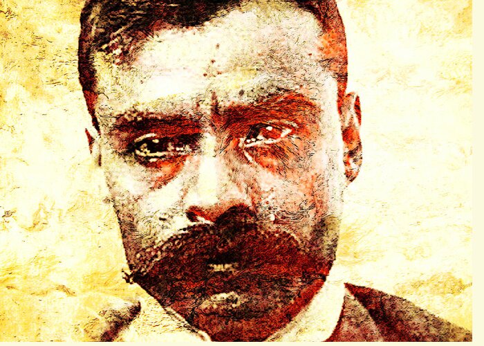 Emiliano Zapata Greeting Card featuring the photograph Emiliano Zapata by J U A N - O A X A C A