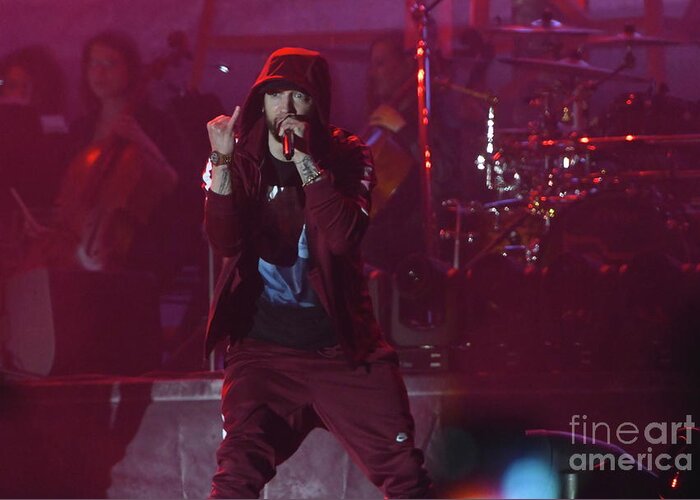 Rapper Greeting Card featuring the photograph Eminem by Concert Photos