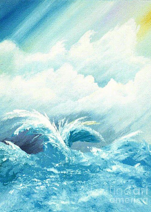 Painting Of Water Greeting Card featuring the painting Emotion by David Neace