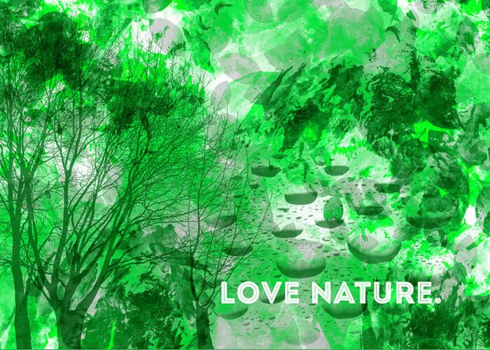 Abstract Greeting Card featuring the photograph EMOTIONAL ART Love Nature Panoramic by Melanie Viola