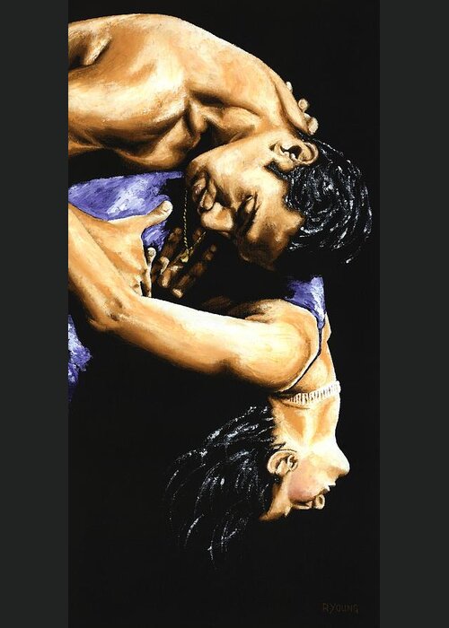 Male Greeting Card featuring the painting Emotional Tango by Richard Young