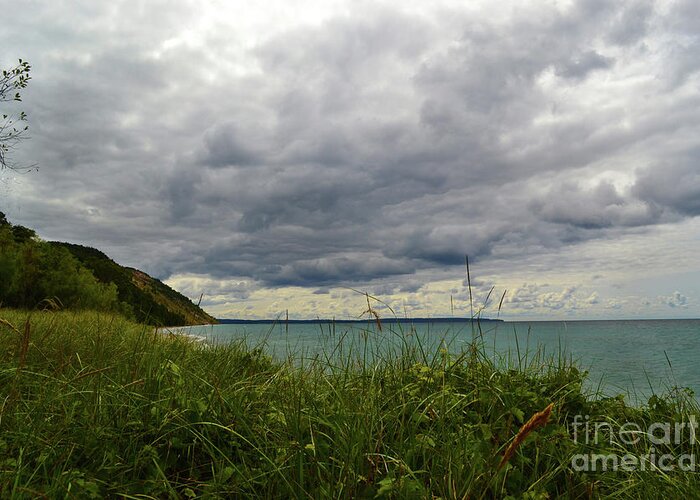 Michigan Greeting Card featuring the photograph Empire Michigan Clouds by Amy Lucid